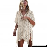 ZHCKyee Women’s Bathing Suit Tunic Cover Up Beach Bikini Swimsuit Crochet Dress Beige B07B6SCXBL